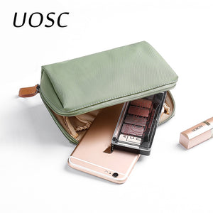 UOSC Solid Cosmetic Bag Korean Style Women Makeup Bags Pouch Toiletry Bag Waterproof Makeup Organizer Case For Dropshipping