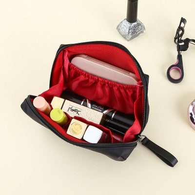 UOSC Solid Cosmetic Bag Korean Style Women Makeup Bags Pouch Toiletry Bag Waterproof Makeup Organizer Case For Dropshipping