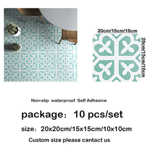 Non-slip Floor Tile Stickers Self Adhesive Ceramic Waterproof Wallpapers Art Diagonal Floor Stickers Kitchen DIY 10/15/20/30cm