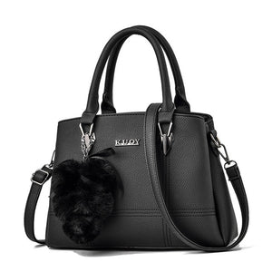 DORI LAYDEN 6 Colors Women Handbags Hairball Leather Luxury Lady Shoulder Bags Large Capacity Female bags