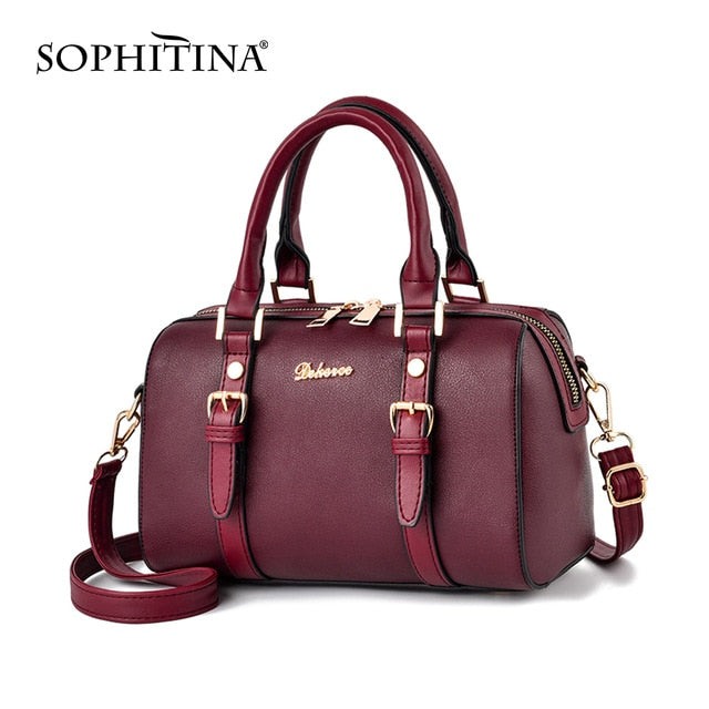 SOPHITINA Fashion Handbags Women Soft Handle Adjustable Shoulder Strap Zipper Versatile New Bags High-Capacity Belt Handbags E7