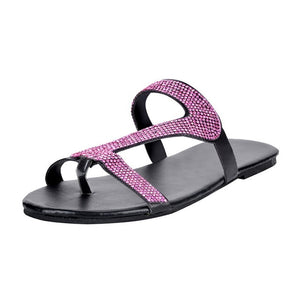 Women's Flip-flops Bright Diamond Casual Outdoor Travel Flip Flop Beach Shoes Women Non-slip Slippers Dropshipping