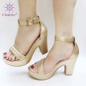 New  Women Wedding Shoes Elegant Women Sandals Elegant Nigerian Women Pumps Shoe for Party High Quality Wedding Shoes